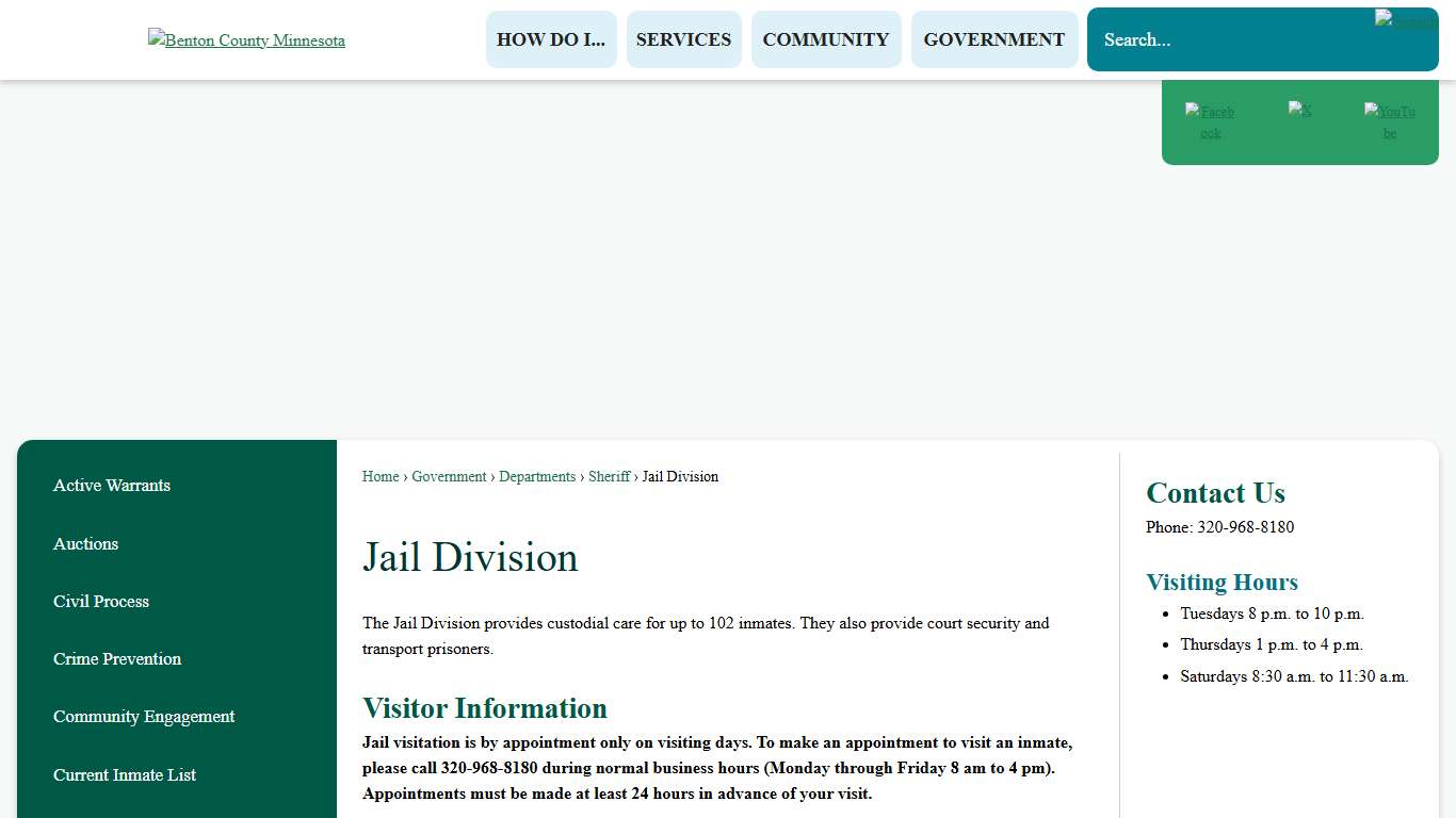 Jail Division | Benton County, MN