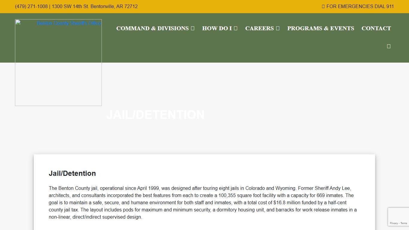 Jail/Detention | Benton County Sheriff's Office